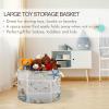 ALAZA Summer Starfish Seashell Beach Sand Large Storage Laundry Basket with Handles for Blanket Towels Nursery Hamper Bin 20" x 20" x 14" view 4