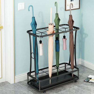 Umbrella Racks WXYZ Large-Capacity Hotel Umbrella Stand, Iron Umbrella Box with 10 Holes, 18 Holes and 21 Holes, Easy to Disassemble and Assemble (Size : 21 Holes and 24 Hooks)