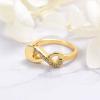 XSMZB Cremation Ring for Ashes - Crystal Infinity Memorial Keepsake Urn Ring Holder - Ash for Pet/Human - Women's (Gold, 6) view 2