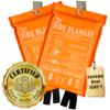 Fire Blanket - 1500F CE Certified Emergency Fire Blanket for Home and Kitchen. 500GSM Fabric & 0.5mm Thick - 100% Fiberglass Fire Extinguisher for Car,Warehouse Office - 2pc (40x40 inches) by Supa Ant view 1