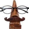 EARTHLY HOME Wooden Spectacle Eye Glasses Holder, Classic Mustache Eyewear Retainer Sunglasses Holder Display Stand Wooden Specs Holder Optical Glass Accessories, Home Dcor Office Desktop Accessory 2 view 1