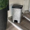 KITCHEN MOVE Lincoln 40L Kitchen Pedal Bin Plastic Concrete Look, Silver, 33x30xh59cm view 2