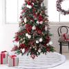 DUO ER Christmas Tree Skirts Decoration Gray Snowflake Knitted Tree Dress 1.2m Christmas Snowflake Knitting Large Tree Apron Party view 3