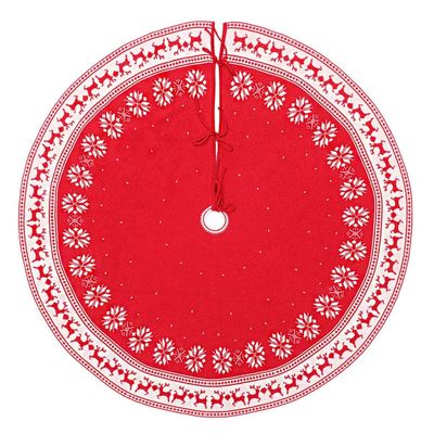 DUO ER Christmas Tree Skirt Felt Snow Plush Base Floor Mat Cover Xmas Merry Christmas Tree Ornament Santa Deer for Holiday Party