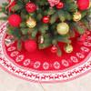 DUO ER Christmas Tree Skirt Felt Snow Plush Base Floor Mat Cover Xmas Merry Christmas Tree Ornament Santa Deer for Holiday Party view 2