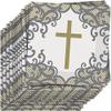 Unique Fancy Gold Cross Luncheon Napkins (Pack of 16) - Elegant Party Essential for Religious Events and Any Occasions view 1
