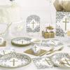 Unique Fancy Gold Cross Luncheon Napkins (Pack of 16) - Elegant Party Essential for Religious Events and Any Occasions view 2