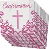 Fancy Pink Cross Confirmation Luncheon Napkins (Pack of 16) - Elegant & Blessed Party Essential, Perfect for Confirmation Celebrations view 1