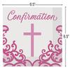Fancy Pink Cross Confirmation Luncheon Napkins (Pack of 16) - Elegant & Blessed Party Essential, Perfect for Confirmation Celebrations view 2