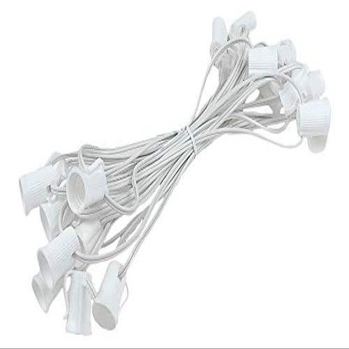 25 Foot C9 Light Strand | White Wire 25 Sockets Intermediate E17 Base | 12" Spacing Outdoor/Indoor Use | Ideal Christmas Lighting | 1 Pack by GoodBulb