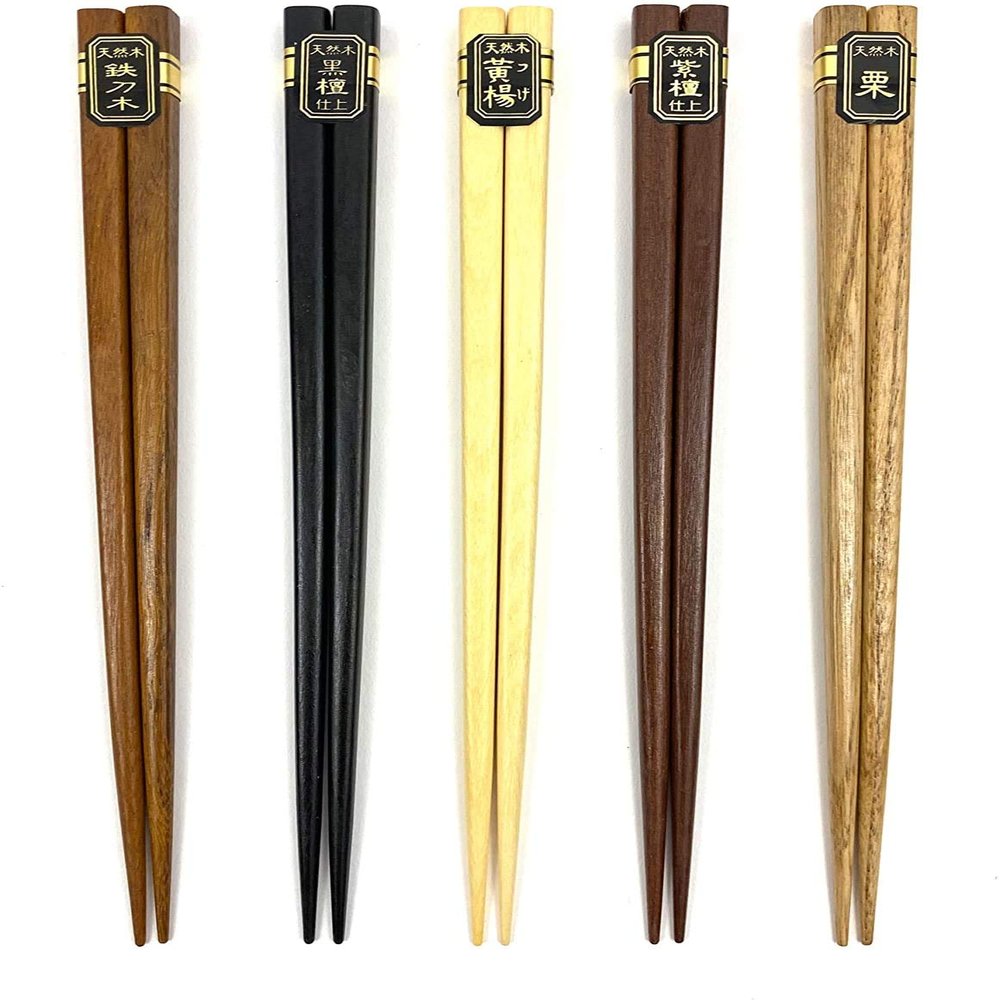 Bamboo Chopsticks Set, Japanese Reusable Wooden Chopsticks with Traditional Pattern Designs, Non Slip Tips Dishwasher Safe Asian Chopsticks for Sushi Ramen Noodles Rice Dining (10, Multicolor)