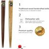 Bamboo Chopsticks Set, Japanese Reusable Wooden Chopsticks with Traditional Pattern Designs, Non Slip Tips Dishwasher Safe Asian Chopsticks for Sushi Ramen Noodles Rice Dining (10, Multicolor) view 2