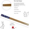 Bamboo Chopsticks Set, Japanese Reusable Wooden Chopsticks with Traditional Pattern Designs, Non Slip Tips Dishwasher Safe Asian Chopsticks for Sushi Ramen Noodles Rice Dining (10, Blue Print) view 3