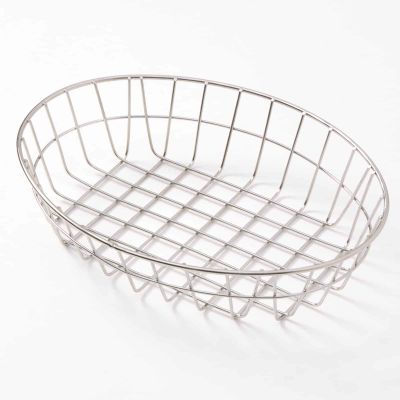 American Metalcraft GOVS811 Oval Grid Wire Basket, Silver, 11"