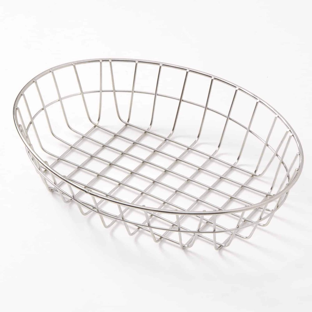 American Metalcraft GOVS811 Oval Grid Wire Basket, Silver, 11"