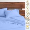 Neighbourhood Home My-100%-Certified-Giza-Cotton-Pillow-Sheet, Giza Egyptian Sheet Set King Size, Soft Sateen Weave, Breathable Fabric, Fits Upto 10-Inch Deep Pocket - King, Light Blue view 4