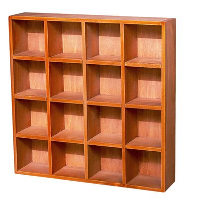 Cabilock Wooden Storage Box with 16 Compartments Rustic Wall-Mounted Cubby Display Shelf for Home Decor Desktop Organizer for Collectibles Photos Plants