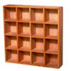 Cabilock Wooden Storage Box with 16 Compartments Rustic Wall-Mounted Cubby Display Shelf for Home Decor Desktop Organizer for Collectibles Photos Plants view 1
