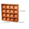 Cabilock Wooden Storage Box with 16 Compartments Rustic Wall-Mounted Cubby Display Shelf for Home Decor Desktop Organizer for Collectibles Photos Plants view 2
