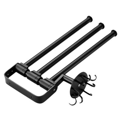 Cabilock 1pc Multifunctional Kitchen Roll Holder Punch Towel Rack for Easy Storage of Paper Towels Tin Foil and Kitchen Sundries Modern Black Design for Home Use