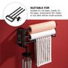 Cabilock 1pc Multifunctional Kitchen Roll Holder Punch Towel Rack for Easy Storage of Paper Towels Tin Foil and Kitchen Sundries Modern Black Design for Home Use view 3