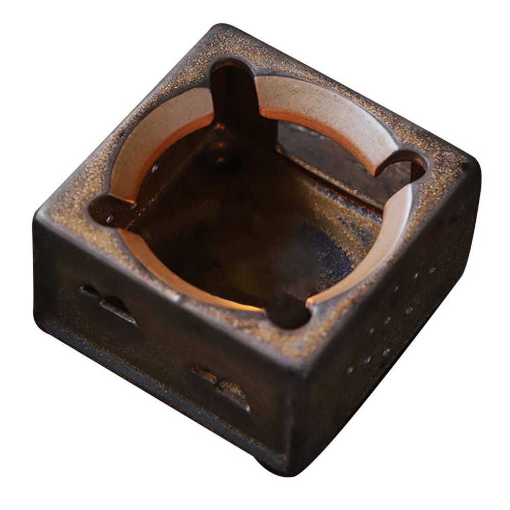 1pc Ceramic Teapot Warmer Vintage Tea Heater Non-Slip Base Household Tea Warming Stove for Long-Term Use Without Candle