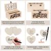 Alternative Guest Book Box - Wedding Guest book Alternative - 62 Large Wooden Hearts - Also for Baby Shower, Bridal Shower, Anniversary, Birthday, Retirement, Funeral Guest Book Alternatives, Pattern view 4