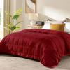 downluxe King Size Blanket with Satin Trim, Lightweight Down Alternative King Blanket for All Season, Machine Washable (Red, 108 x 90 Inch) view 1