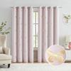 Jubilantex Pink and Gold Butterfly Blackout Curtains 95" Length for Baby Girls Nursery Bedroom 80% Blackout Grommet Window Treatment,1 Pair Lavender Pink/Baby Pink view 1