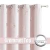 Jubilantex Pink and Gold Butterfly Blackout Curtains 95" Length for Baby Girls Nursery Bedroom 80% Blackout Grommet Window Treatment,1 Pair Lavender Pink/Baby Pink view 4