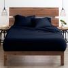 Neighbourhood Home My-100%-Certified-Giza-Cotton-Pillow-Sheet, Giza Egyptian Sheet Set King Size, Soft Sateen Weave, Breathable Fabric, Fits Upto 10-Inch Deep Pocket - King, Navy Blue view 1