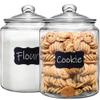 1.5 Gallon Glass Canister, 2 Pack Cookie Jar & Candy Jar with Airtight Lid, Heavy Duty Glass Canisters for Kitchen, Suitable for Flour, Sugar, Rice, Pasta, Beans, Laundry Room Storage view 1