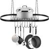 YIYIBYUS Square Grid Wall Mount Pot Rack,Ceiling Mount Grid Pot Pan Rack,Kitchen Cookware Hanging Organizer for Kitchen Storage and Organization, Iron Material(Black) view 1
