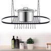 YIYIBYUS Square Grid Wall Mount Pot Rack,Ceiling Mount Grid Pot Pan Rack,Kitchen Cookware Hanging Organizer for Kitchen Storage and Organization, Iron Material(Black) view 4