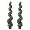 48'' Spring Artificial Spiral Boxwood Topiary Tree in Plastic Pot Indoor & Outdoor Use (2 Pack) view 1
