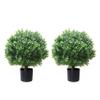 ALL SEASON GREEN 2'T 18''W Boxwood Ball Artificial Topiary Trees Potted Faux Outdoor Plants for Home Porch Decor Set of 2 view 1
