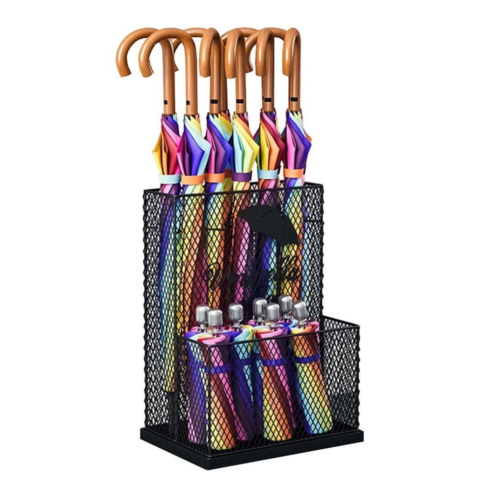 Umbrella Racks WXYZ Black Home Office Umbrella Stand, Accommodate 25-30 Long and Short Umbrellas, Multifunctional Umbrella Drain Stand 35x24x46cm, 51x24x49cm (Size : 51x24x49cm)