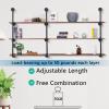 Pynsseu Industrial Iron Pipe Shelving Brackets Unit, Farmhouse Wall Mounted Pipe Shelves for Kitchen Bathroom, DIY Bookshelf Living Room Storage, 3Pack of 4 Tier view 4