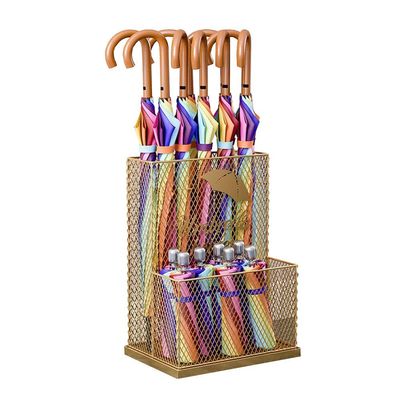 Umbrella Racks WXYZ Golden Light Luxury Umbrella Stand, Hollow Mesh Umbrella Bucket, Compact Home Hotel Business Umbrella Box, 51x24x49cm