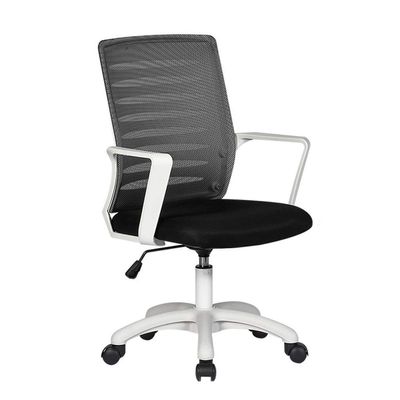 ZZHZY BBGS Office Mesh Ergonomic Computer Chair with Lumbar Support Armrest Mid Back 360 Rolling Swivel Adjustable Height Meeting Chairs (Color : White-Sponge Cushion)