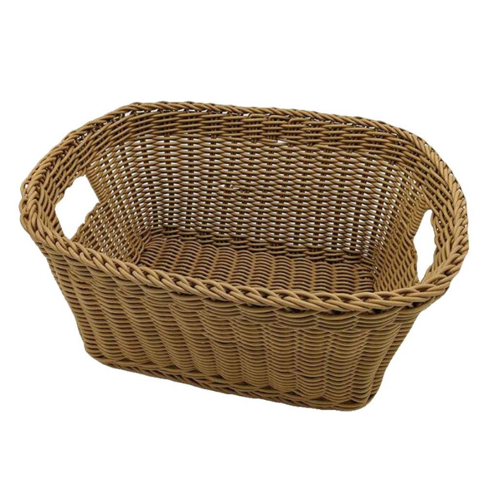 Cabilock Woven Storage Basket Large Storage Container with Handles Rustic Decorative Rattan Storage Basket for Laundry Bedroom Bathroom (Bottom 11.8x7.9x7.9 inch)