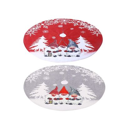 DUO ER Christmas Tree Skirt 2pcs 67 Inches Cartoon Printing Santa Xmas Tree Skirt Bottom Mat for Holiday Party Decorations Outdoor Indoor (Color : C)