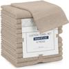 Linteum Textile Supply Premium 13x13 Washcloth (Taupe) 100% Cotton Zero Twist Towels | Absorbent, Quick Dry, Durable for Bathroom, Spa, Gym (12 Pack) view 1