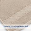 Linteum Textile Supply Premium 13x13 Washcloth (Taupe) 100% Cotton Zero Twist Towels | Absorbent, Quick Dry, Durable for Bathroom, Spa, Gym (12 Pack) view 3