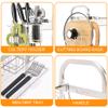 Buringer Stainless Steel Dish Drying Rack Dish Drainer with Drain Board,Utensil Holder,Cutting Board Holder for Kitchen Countertop Organizer, Silver view 2
