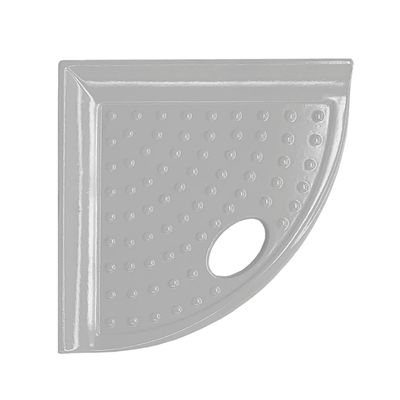 Questech 5" Corner Shower Footrest, Retrofit Shaving Shelf for Inside Shower, Bathroom Storage Corner Caddy Organizer, Metro Flatback, Cool Gray Polished
