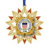 3" Vibrant Brass U.S. Coast Guard Star Decorative Christmas Ornament view 1