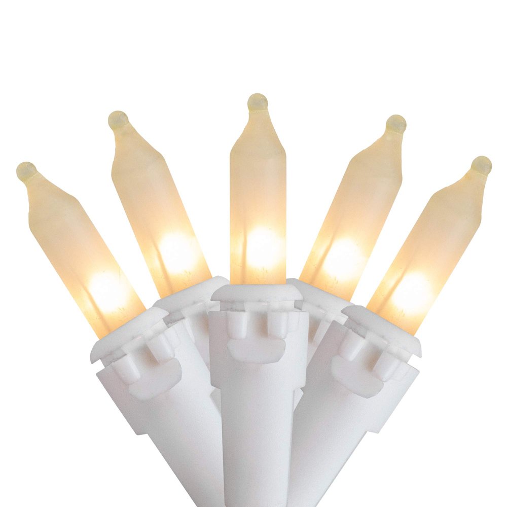 Northlight Mini Incandescent Christmas Lights - Frosted Clear - 49.5' White Wire - 100ct