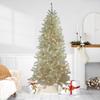 Metallic Sheer Champagne Artificial Tinsel Christmas Tree - 7 ft Clear Lights view 2