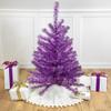3' Metallic Purple Tinsel Artificial Christmas Tree - Unlit view 2